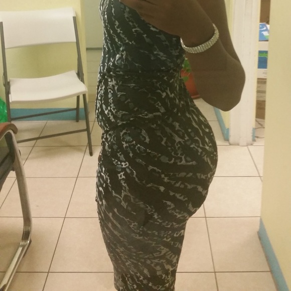 Off-shoulder, Suede Bodycon Dress - Zebra Print - Picture 3 of 3